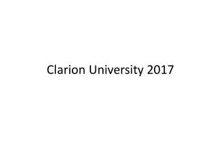 Clarion University 2017