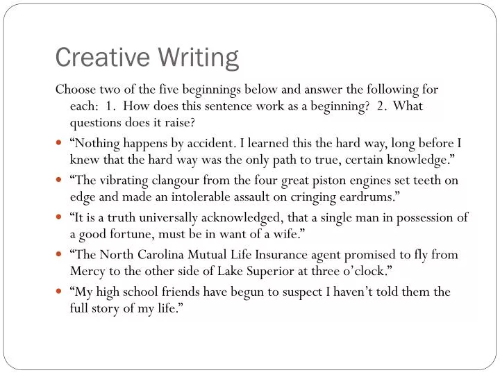 creative writing