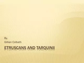 Etruscans and Tarquinii