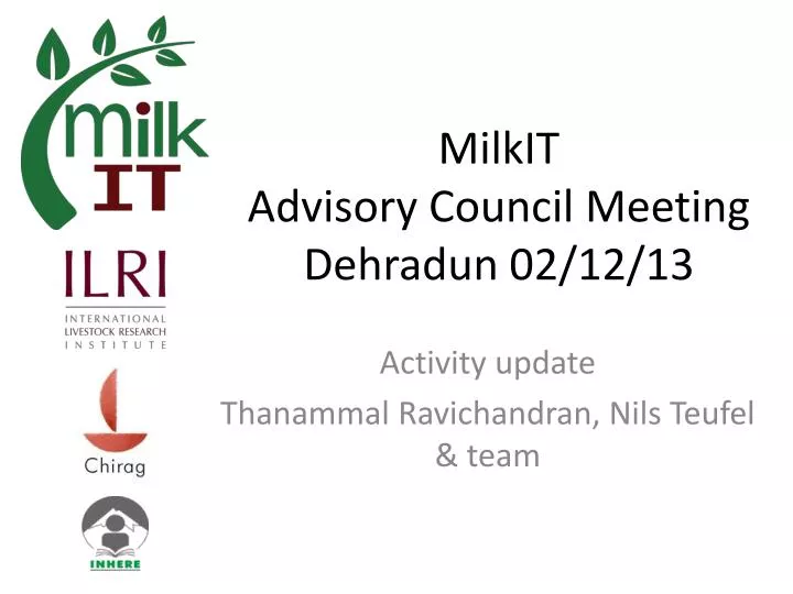 milkit advisory council meeting dehradun 02 12 13