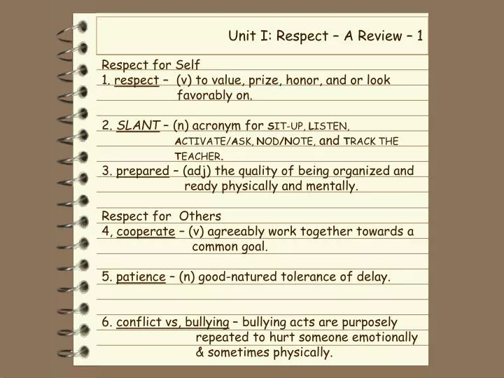 unit i respect a review 1
