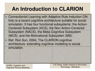 An Introduction to CLARION