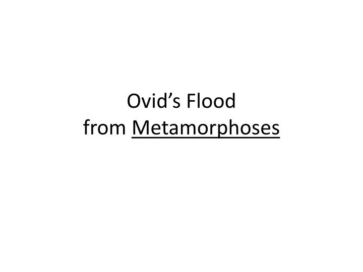ovid s flood from metamorphoses