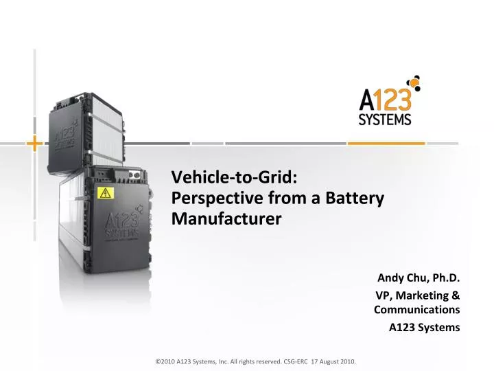 vehicle to grid perspective from a battery manufacturer