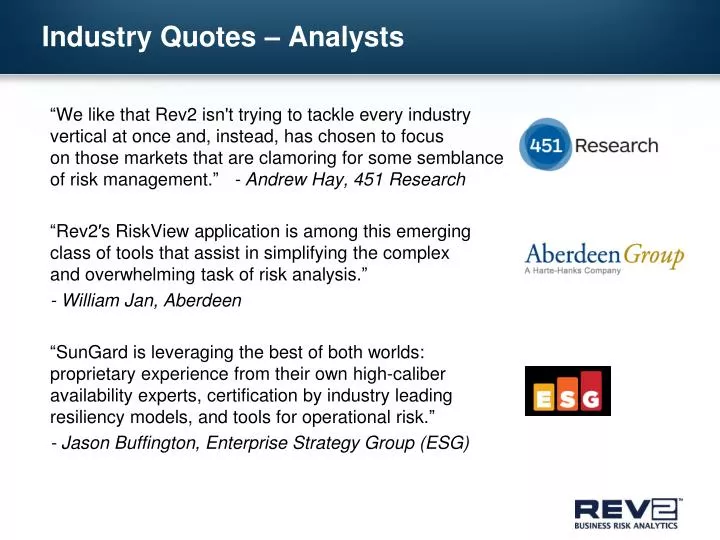 industry quotes analysts