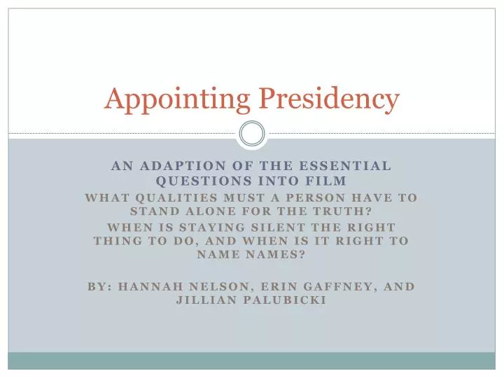 appointing presidency