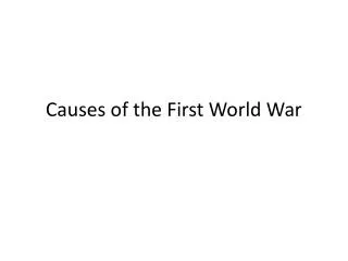 Causes of the First World War