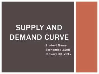 Supply and Demand C urve