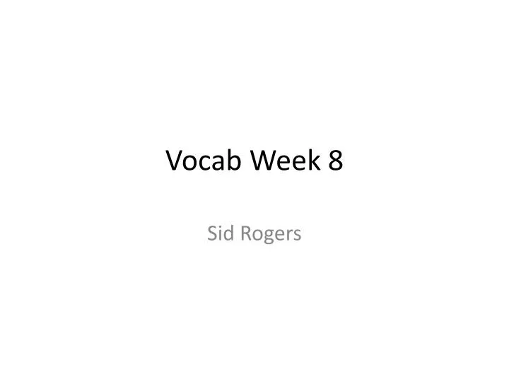 vocab week 8