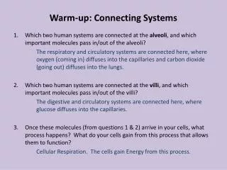 Warm-up: Connecting Systems