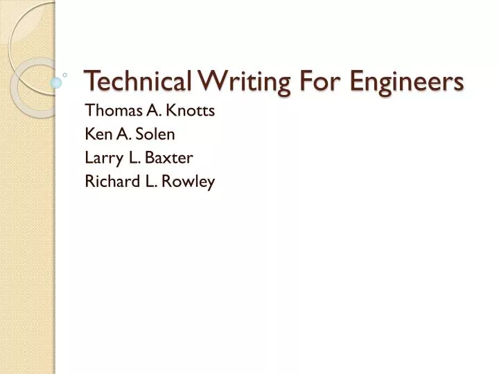 technical writing for engineers