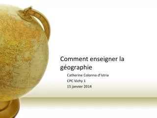 comment enseigner la g ographie