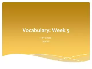 Vocabulary: Week 5