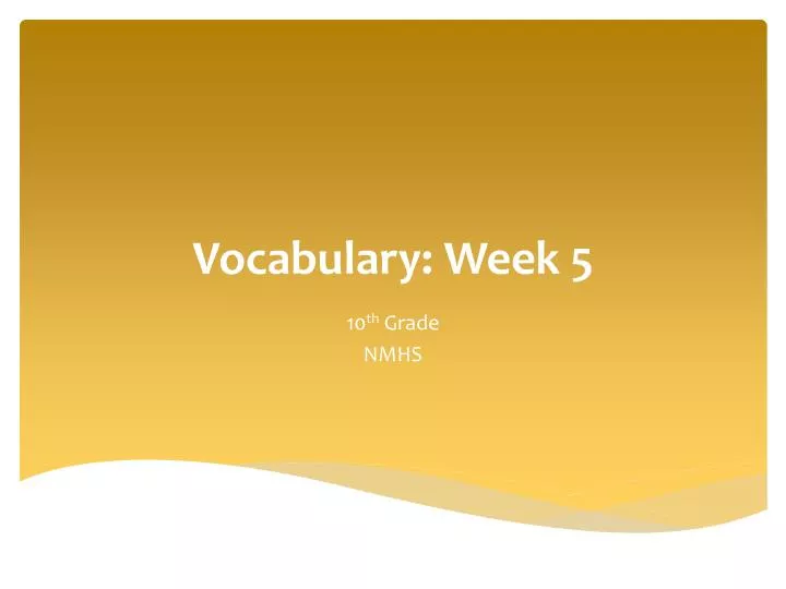 vocabulary week 5