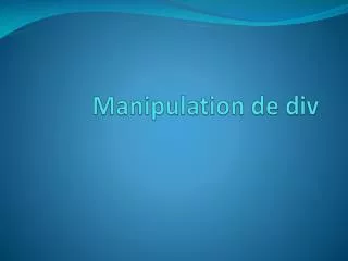 manipulation de div