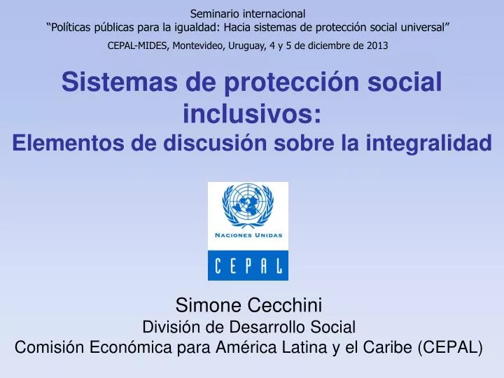 sistemas de protecci n social inclusivos elementos de discusi n sobre la integralidad