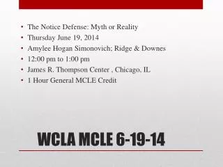 WCLA MCLE 6-19-14