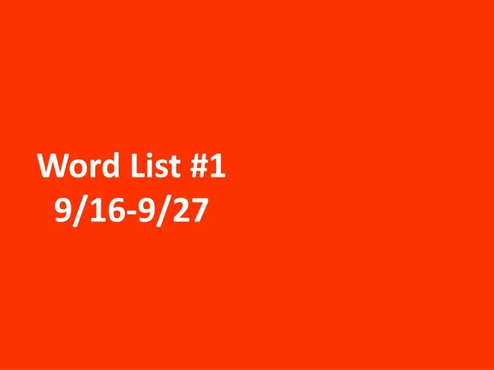 word list 1 9 16 9 27