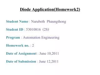 Diode Application(Homework2)