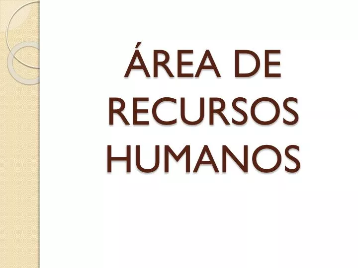 rea de recursos humanos