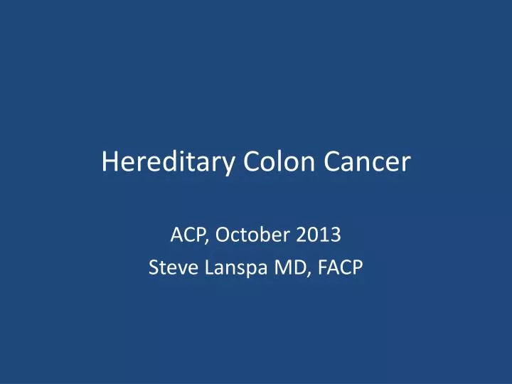 hereditary colon cancer