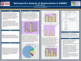 Retrospective Analysis of Amniocentesis in UKMMC