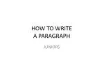 HOW TO WRITE A PARAGRAPH - slide 1