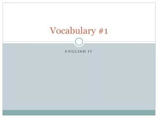 Vocabulary #1