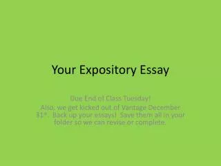 Your Expository Essay