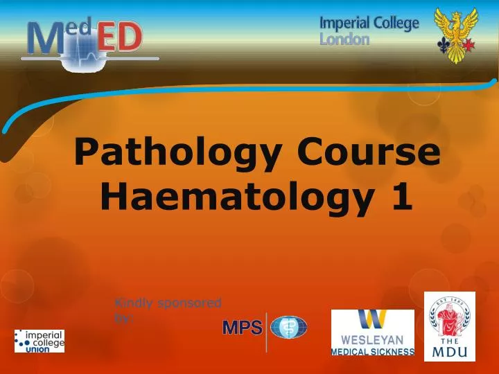 pathology course haematology 1