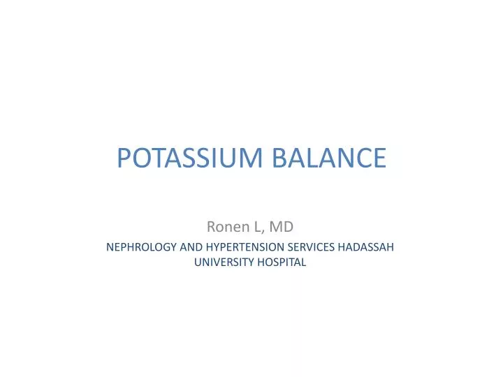 potassium balance