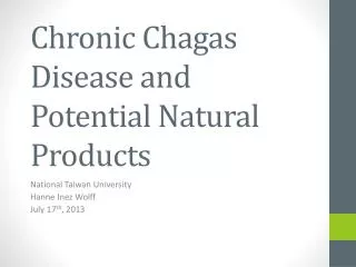 Chronic Chagas Disease and Potential Natural Products