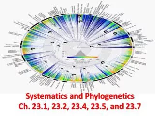 Systematics and Phylogenetics Ch. 23.1, 23.2, 23.4, 23.5, and 23.7