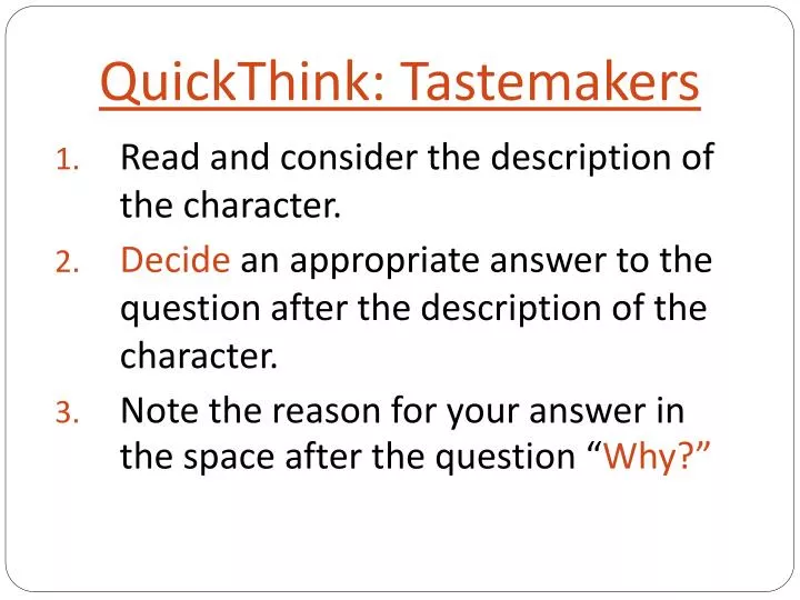 quickthink tastemakers
