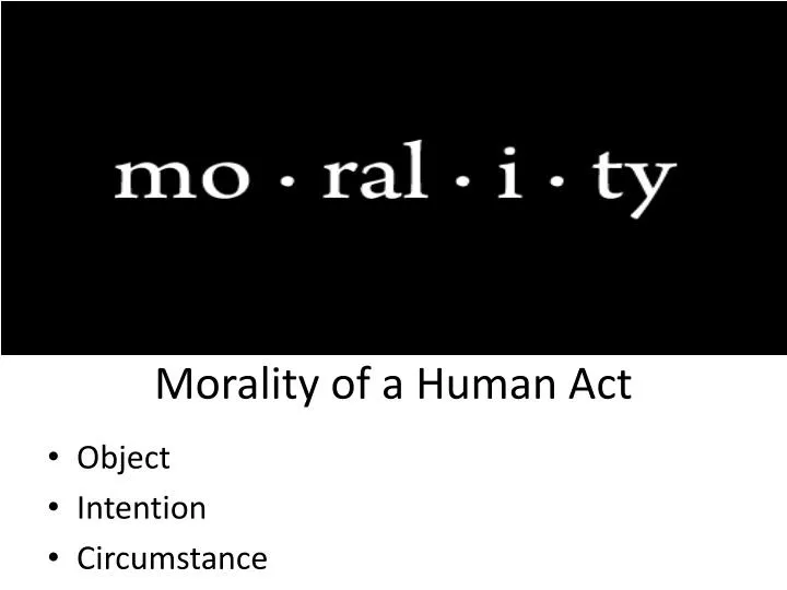 morality of a human act