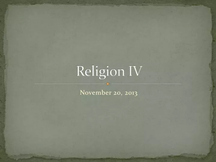 religion iv