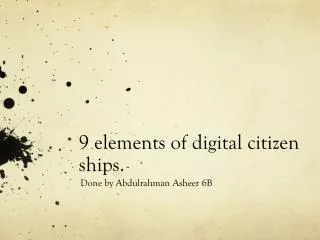 9 elements of digital citizen ships.