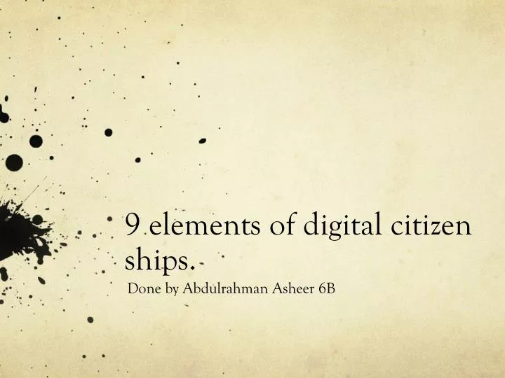 9 elements of digital citizen ships