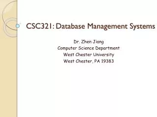 CSC321: Database Management Systems