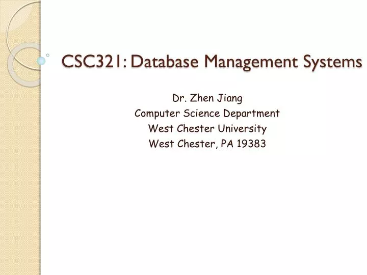 csc321 database management systems