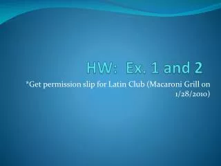 hw ex 1 and 2