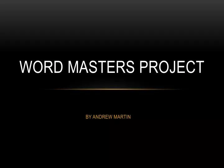 word masters project