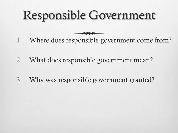 responsible government