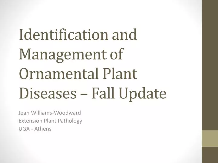 identification and management of ornamental plant diseases fall update