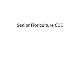 Senior Floriculture CDE