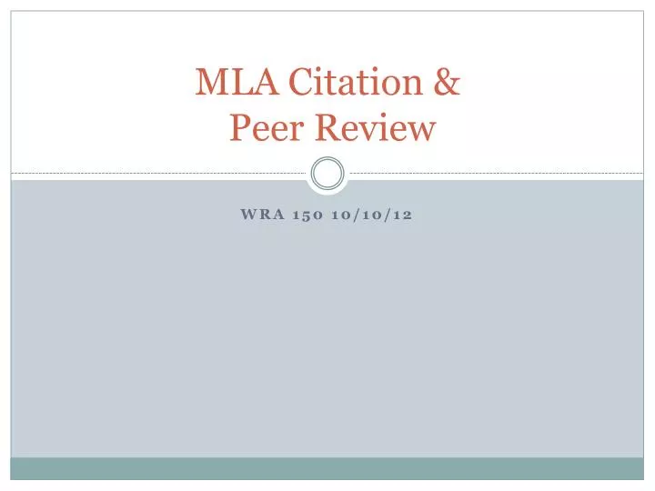 mla citation peer review