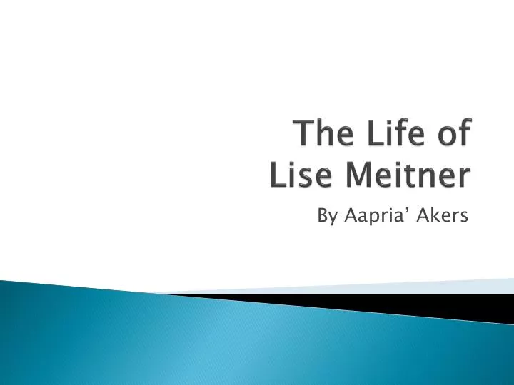 the life of lise meitner