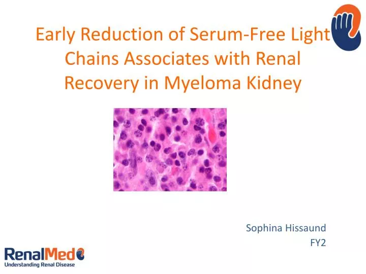 early reduction of serum free light chains associates with renal recovery in myeloma kidney