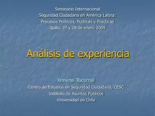an lisis de experiencia