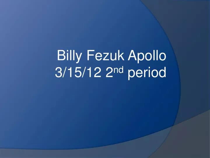 billy fezuk apollo 3 15 12 2 nd period